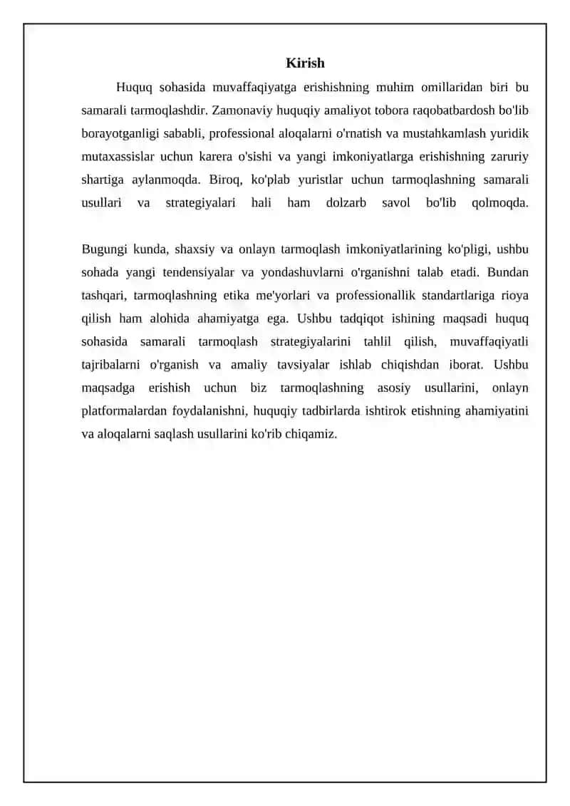 Huquq sohasida samarali tarmoqlashning asosiy usullari 3