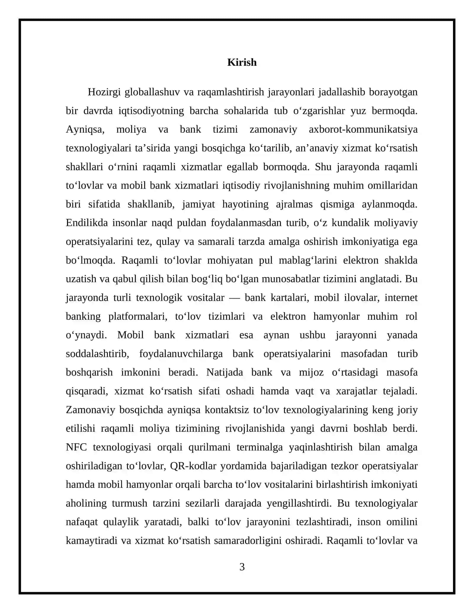 Raqamli to‘lovlar va mobil bank xizmatlari. Kontaktsiz to‘lovlar NFC, QR-kodlar, mobil hamyonlar 3