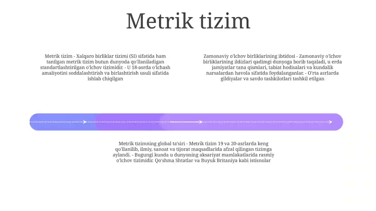 Zamonaviy O'Lchov BirliklariningVujudgaKelishi 3