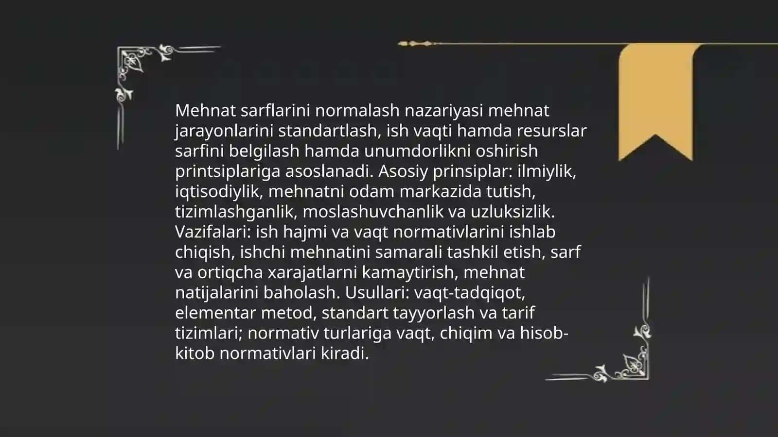 Mehnat sarflarini normalash va mehnat natijalarini tahlil qilish 3