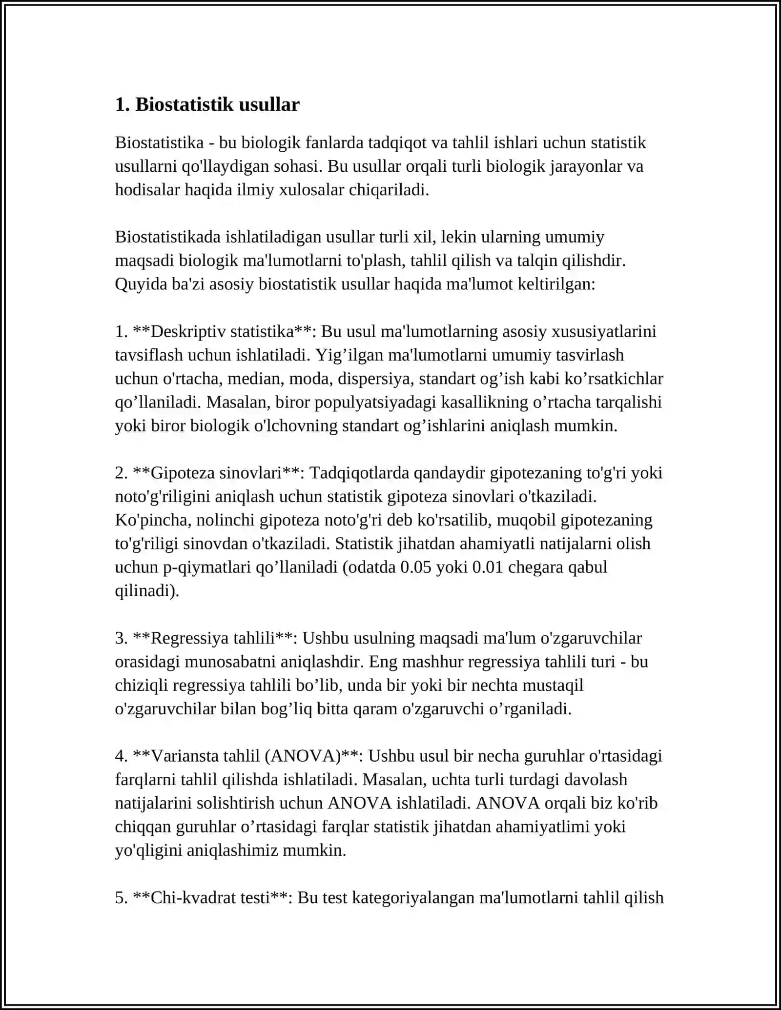 TIBBIYOTDA MATEMATIK MODELLASHTIRISH USLUBLARINI O'RGANISH 3