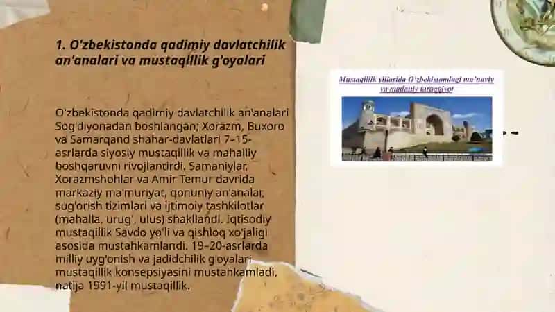 Õzbekistonda mustaqillik ĝoyalarining tarixiy asoslari 3
