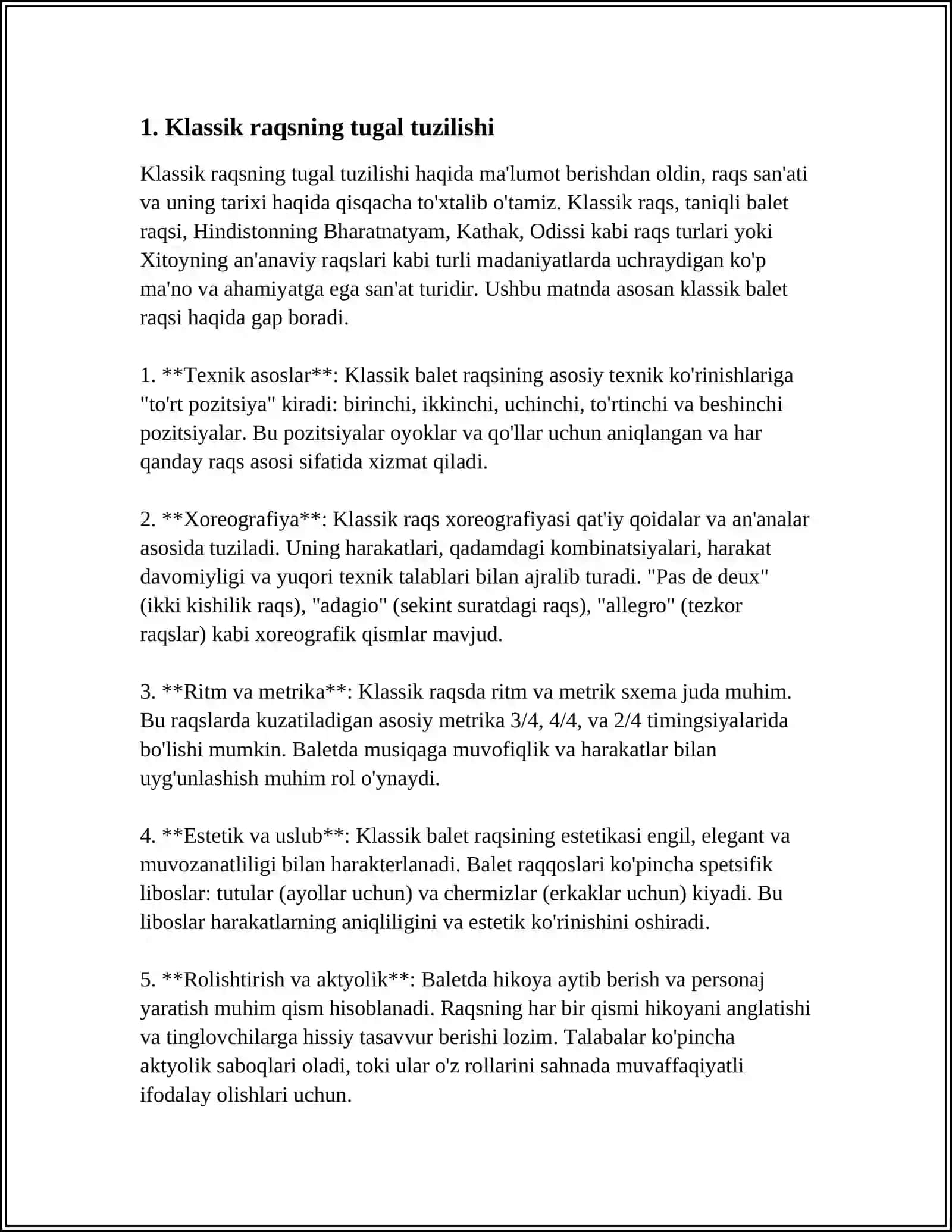 KLASSIK RAQSNI ASOSIY TALABLARI.KLASSIK RAQSNI TERMINALOGYASI 3