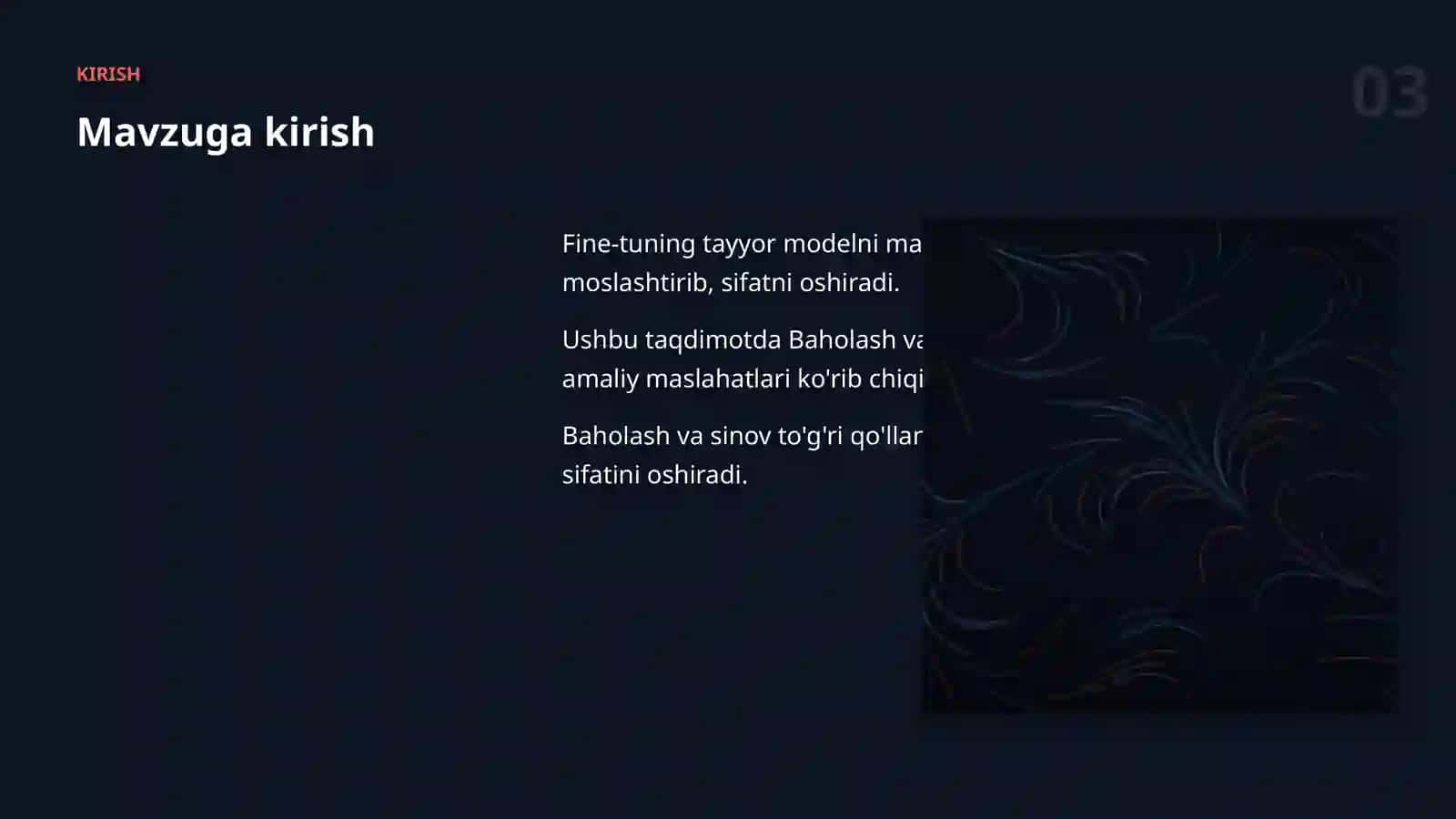 MODELLARNI SOZLASH (FINE-TUNING) 3