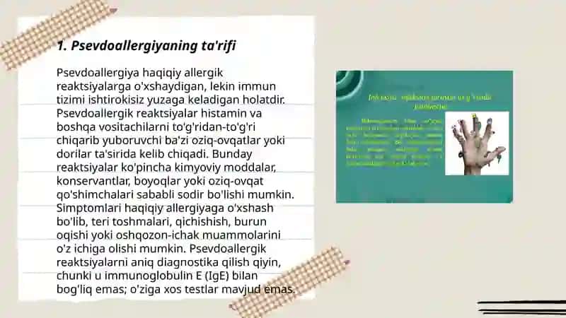 Psevdoallergiya. Atopik kasalliklar haqida tushuncha 3
