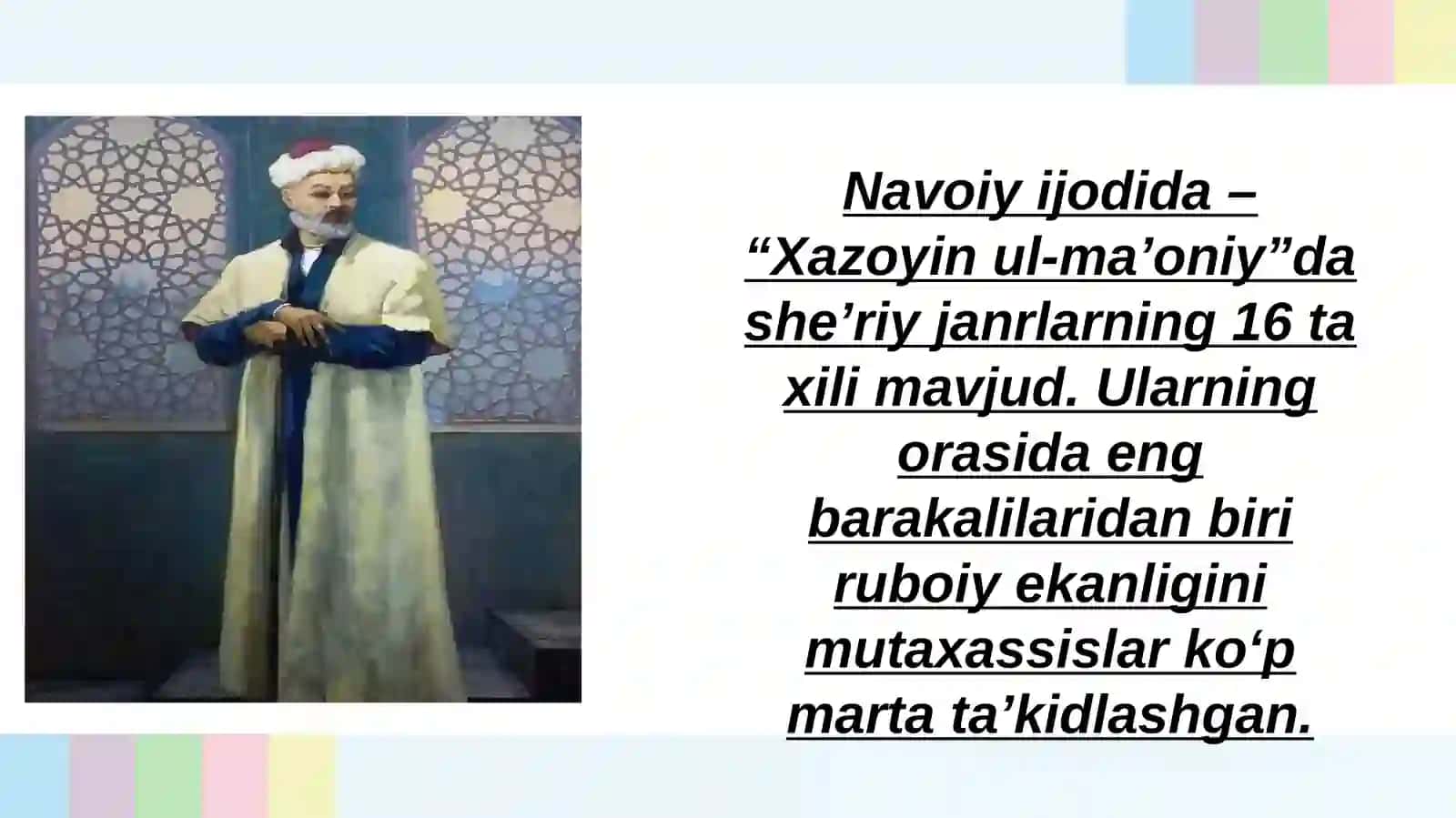 Navoiyning ruboiylarining sharhlash 3