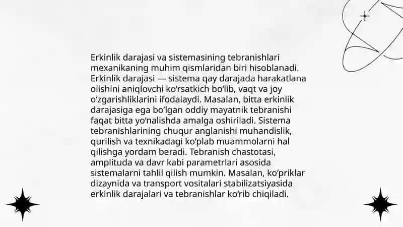Erkinlik darajasi birga teng bolgan sistamalarning erkin tebranishlari 3