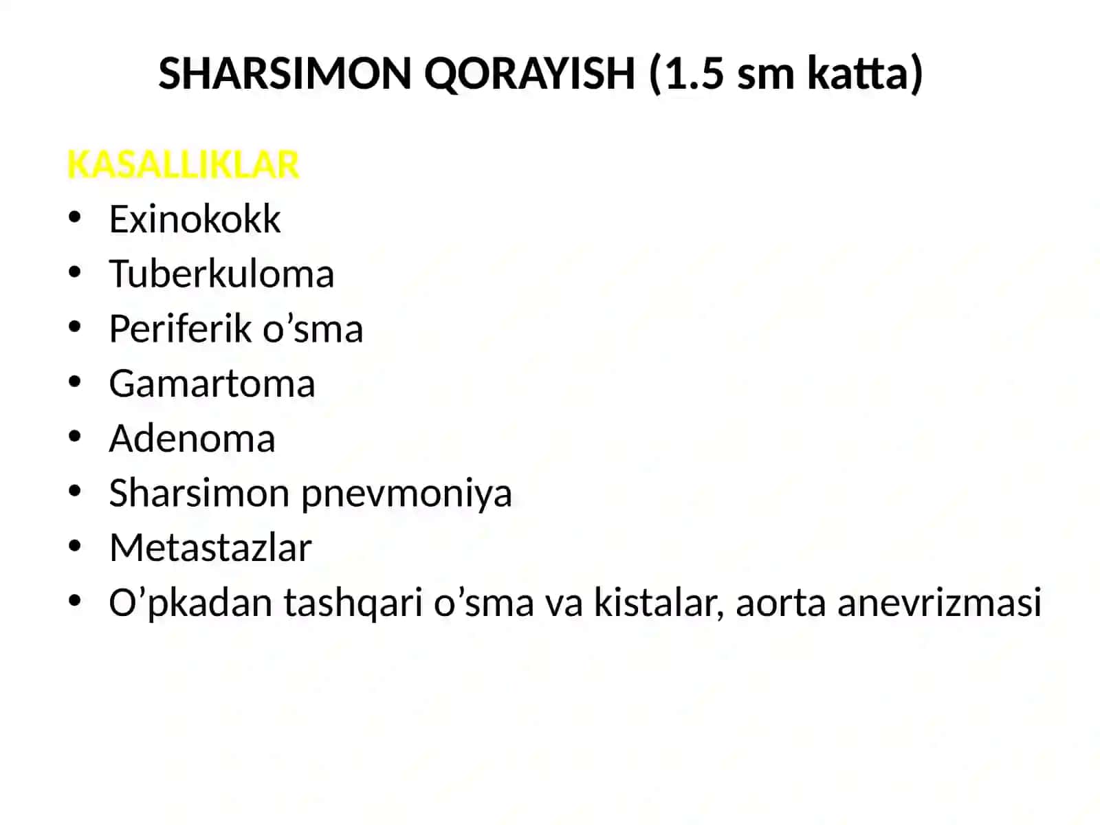 O’pka  rentgenologik sindromi – Sharsimon soyalanish 3