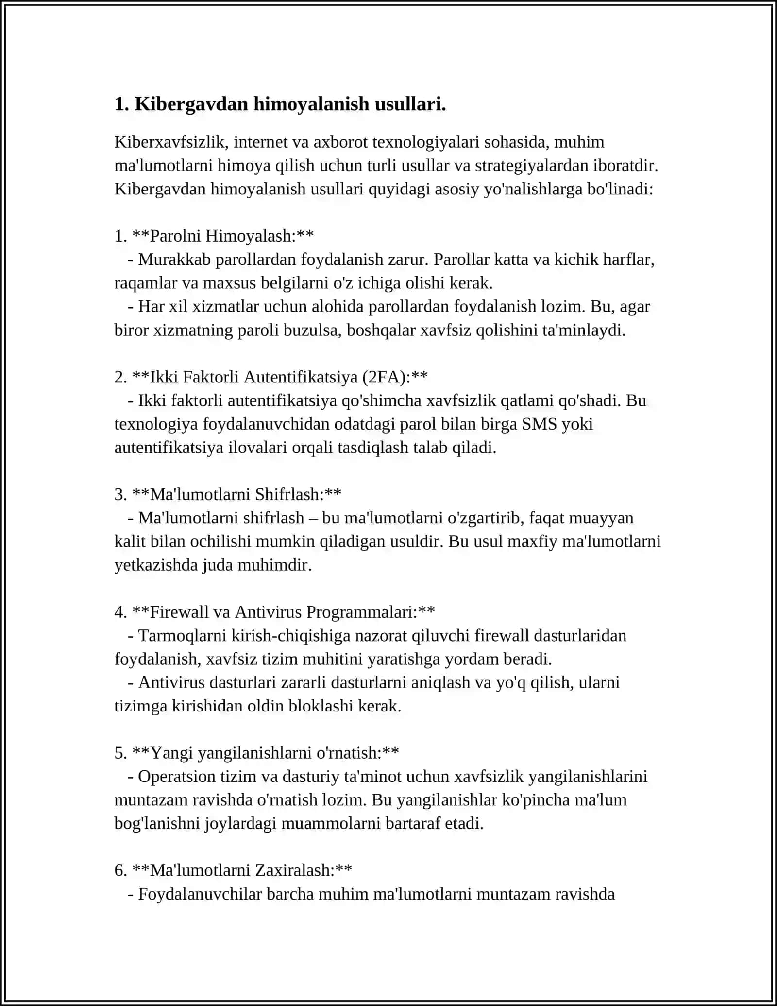 KOMPYUTER XAVSIZLIGINI TA'MINLASH 3