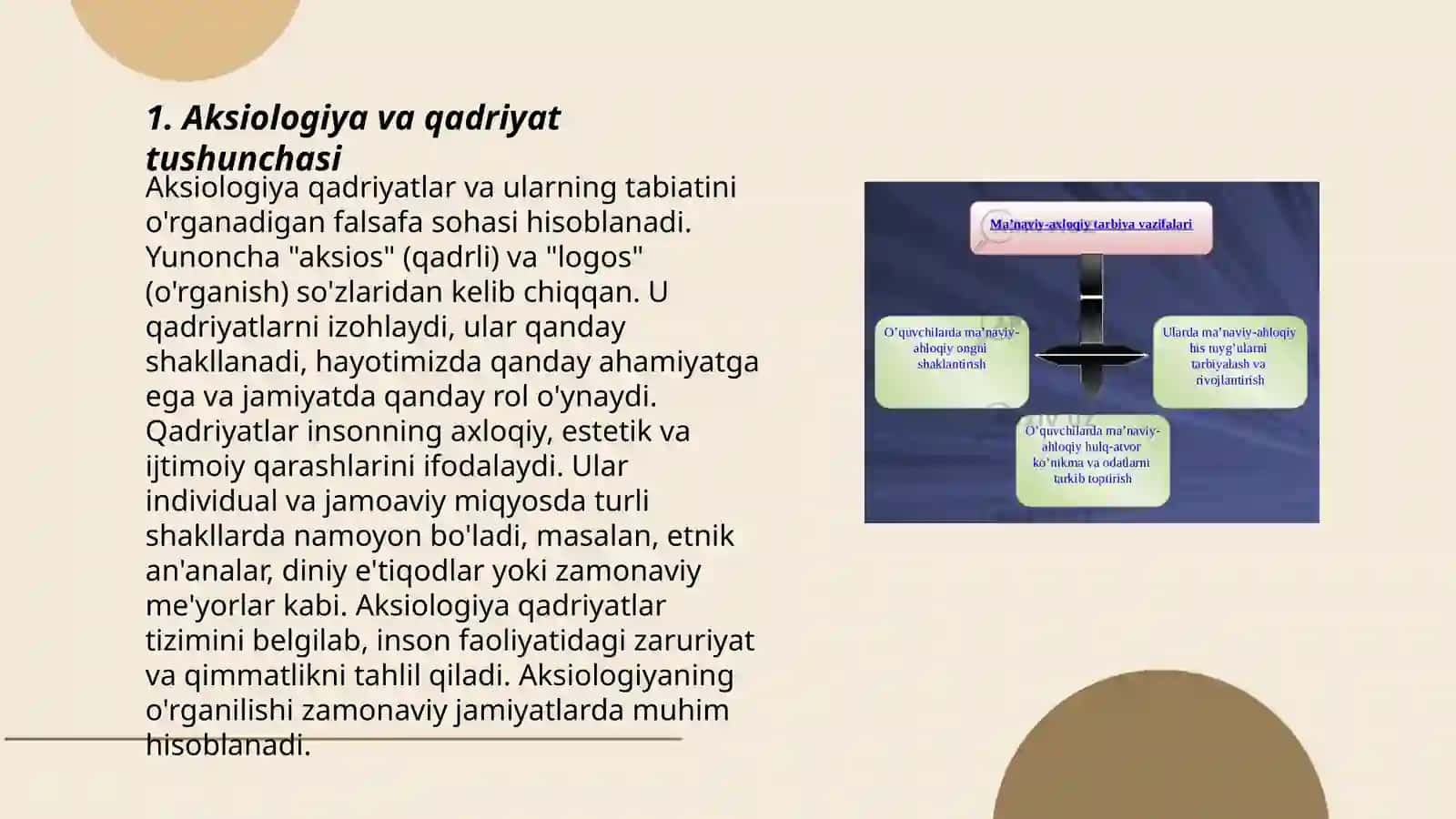 Aksiologiya qadriyatlar falsafasi va oila turlari, vazifalari haqida 3