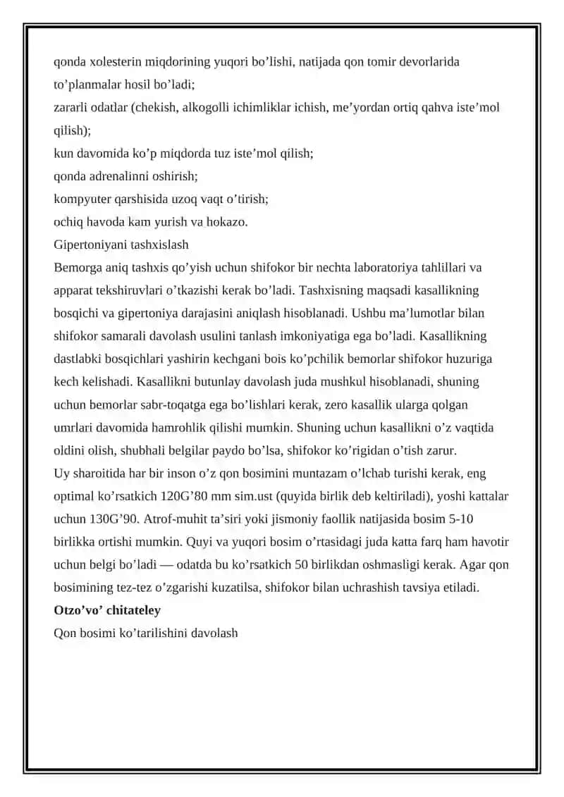 Gipertoniya Sindromi Uni Davolashda Dori Vositalari 3