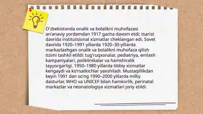 O'zbekistonda onalik va bolalikni muhofaza qilish tizimining rivojlanishi 3
