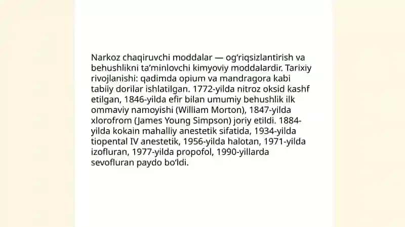 Narkoz chaqiruvchi moddalar 3