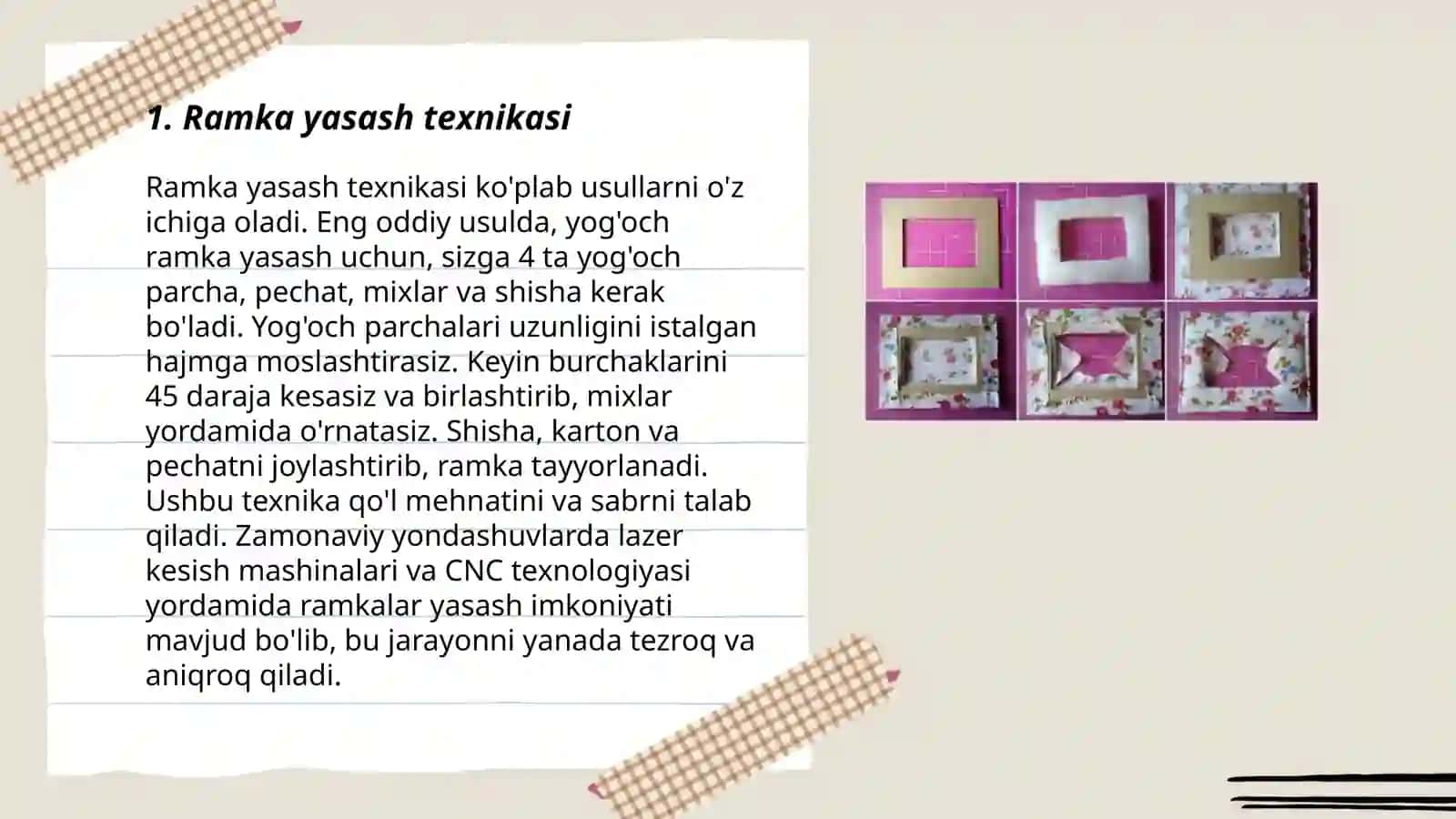 Ramka yasash texnikasi 3