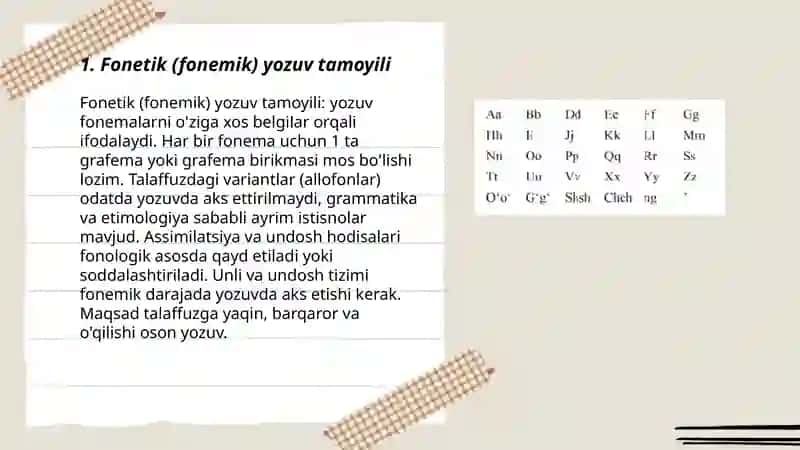 Fonetik (fonemik) yozuv tamoyili 3