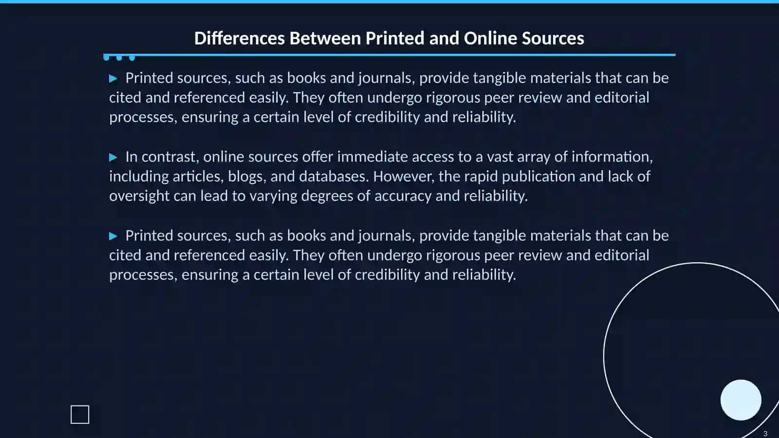 Working with Printed and Online Sources 3