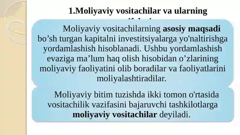 Moliyaviy vositachilar 3