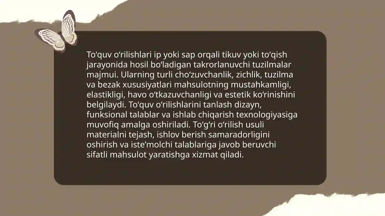 Toʻquv oʻrilishlari 3