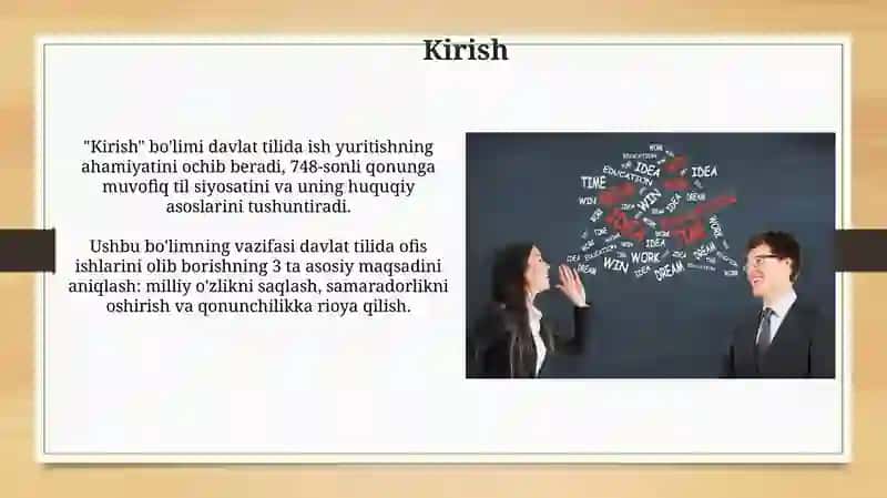 Davlat tilida ish yurtish fanining maqsadi va vazifasi 3