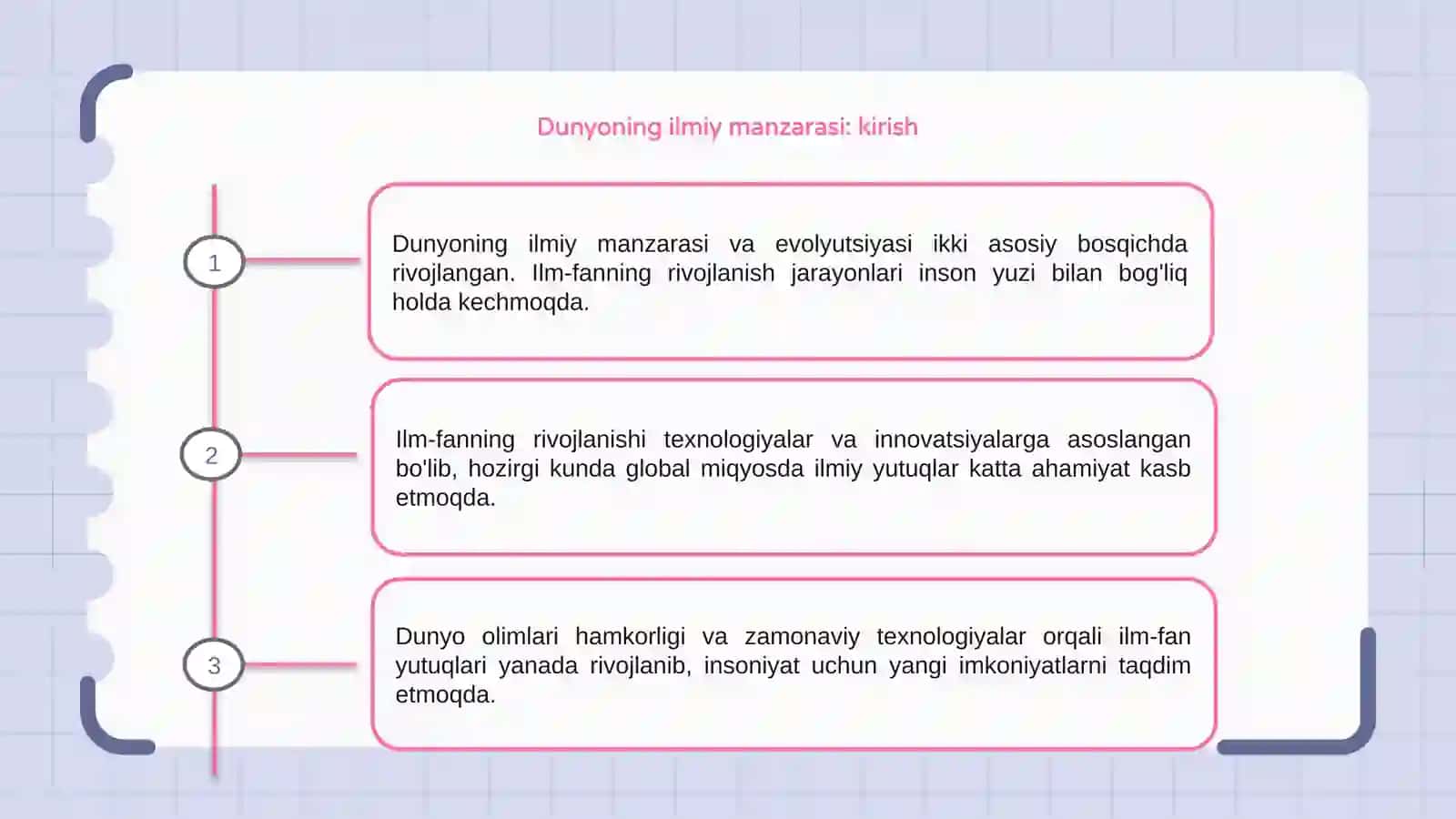 Dunyoning ilmiy manzarasi va evolyutsiyasi 3