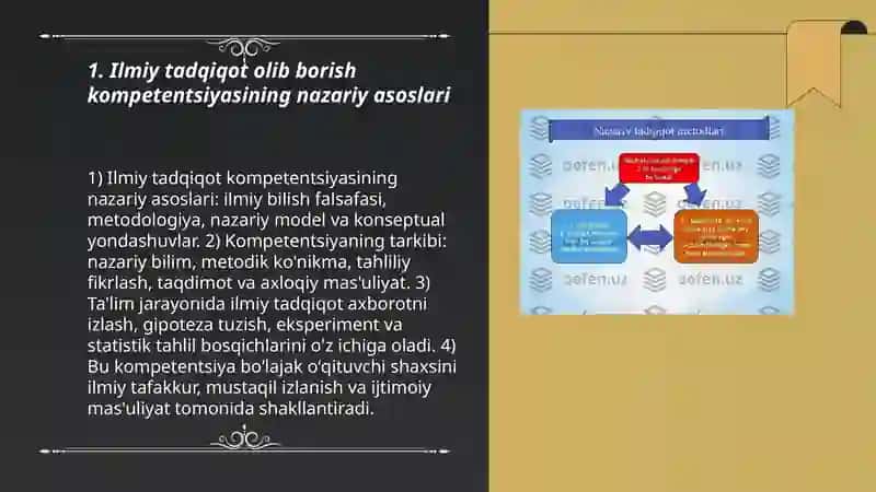 Ilmiy tadqiqot olib borish kompetentsiyasi 3