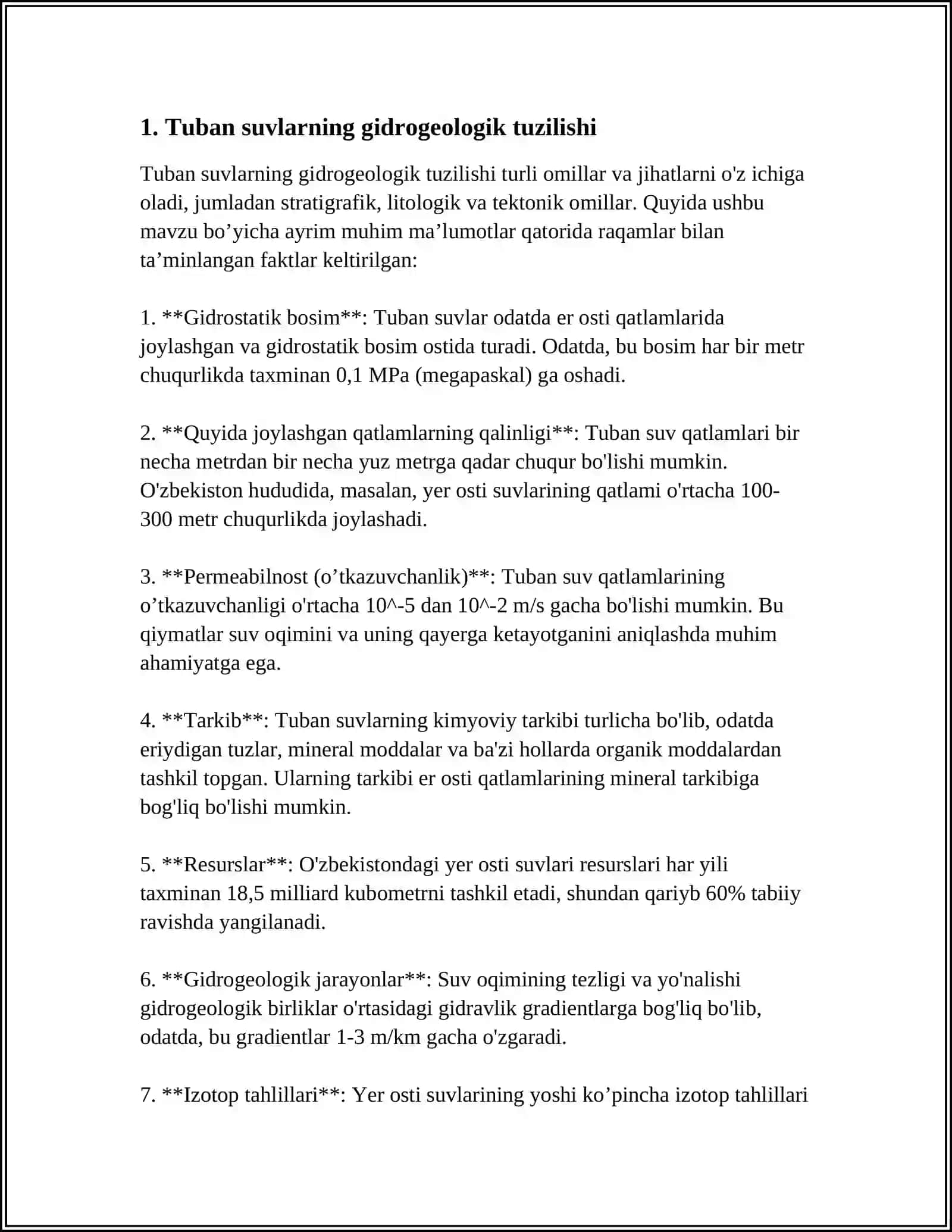 Tuban suvlarning gidrogeologik tuzilishi 3