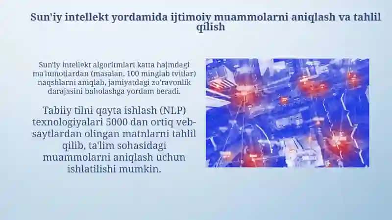 Sun'iy intellekt yordamida ijtimoiy muammolarni aniqlash va tahlil qilish 3
