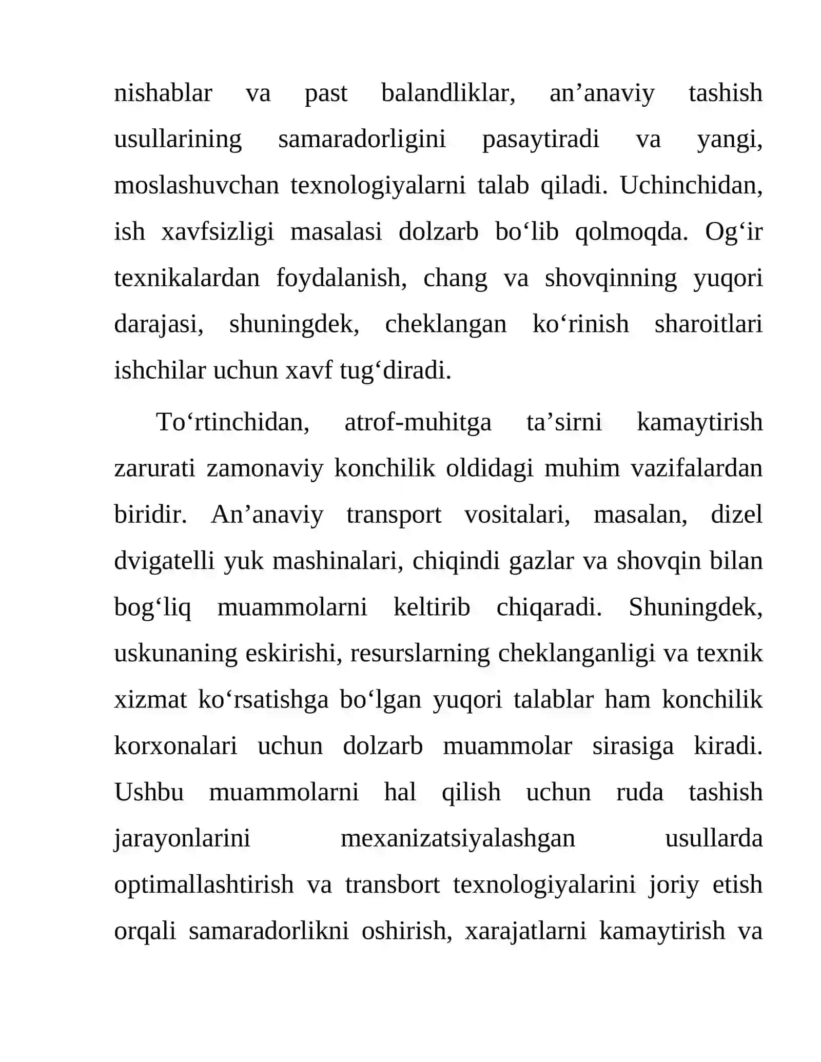 Rudani Mexanizatsiyalashgan Usulda Yetkazib Berish va Transbort Yordamida Tashish 3