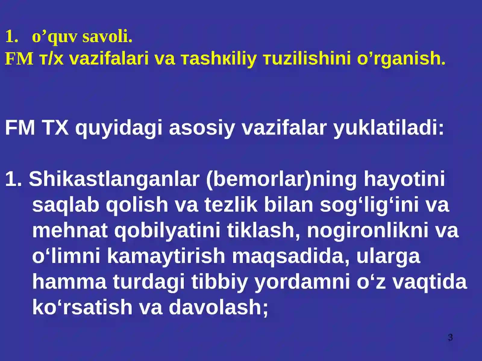 FM TXning vazifalari va tashkiliy tamoyllari 3