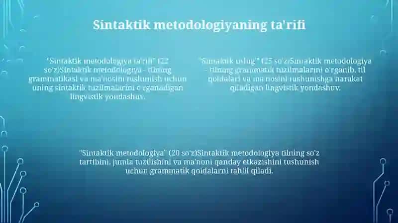 Sintaktik Uslubiyat 3