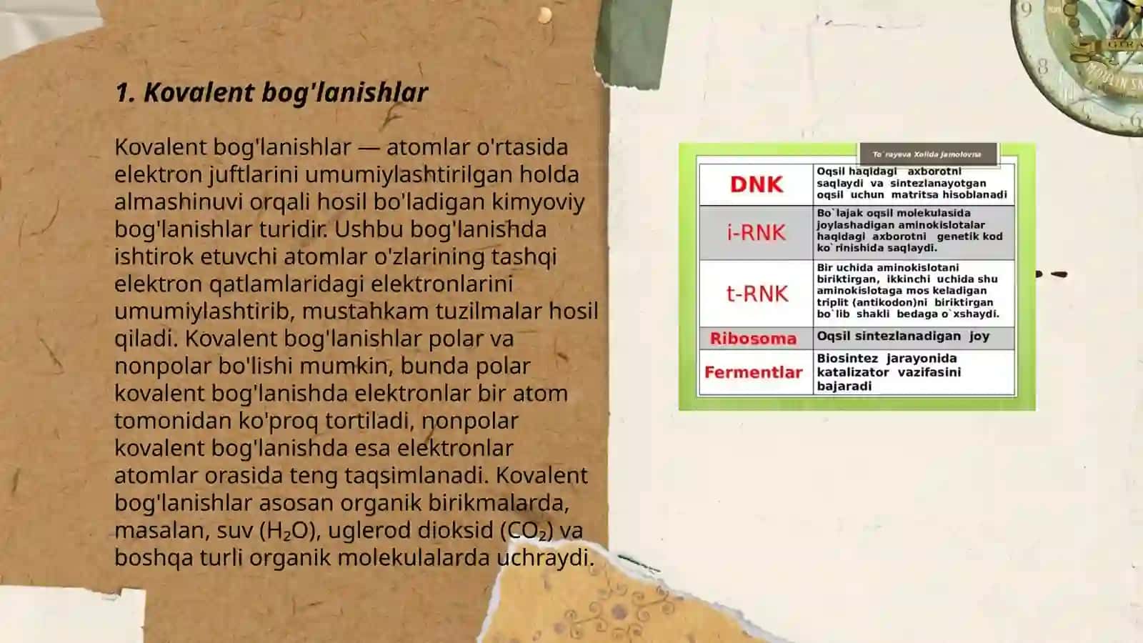 Kovalent bog'lanishlar 3