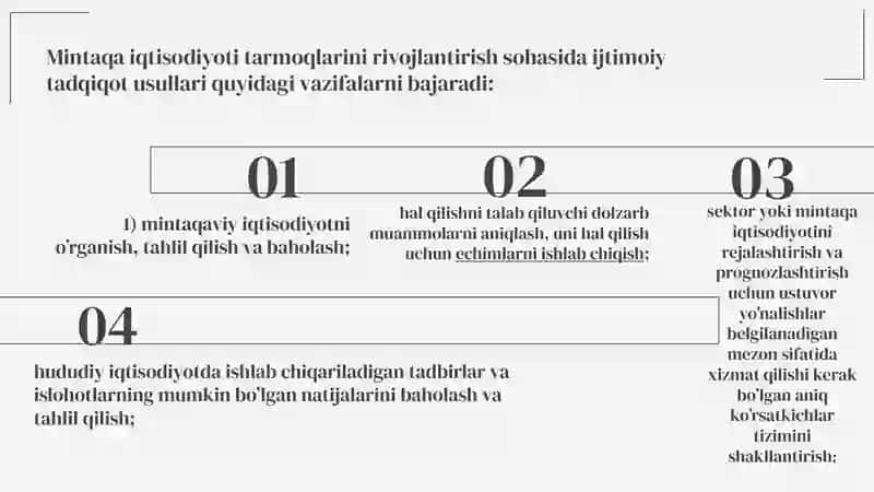 Mintaqaviy iqtisodiyotning tadqiqot usullari 3