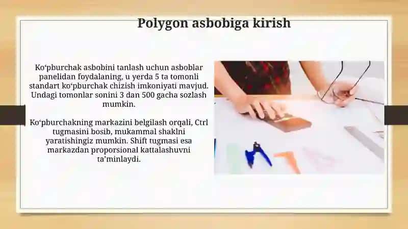 Coral draw dasturida poligon uskunasi bilan ishlash 3