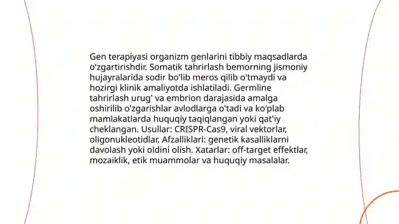 Genetik injeneriyaning tibbiyotdagi roli 3