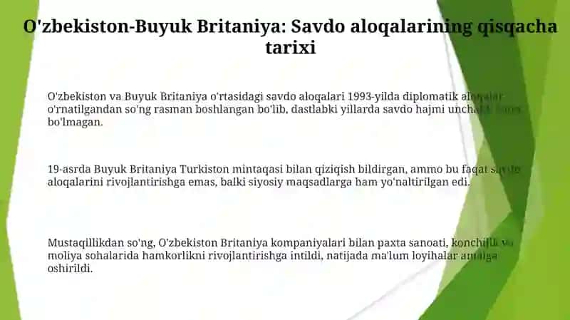 Oʻzbekiston bilan Buyuk Britaniya tashqi iqtisodiy faoliyat statistikasi 3