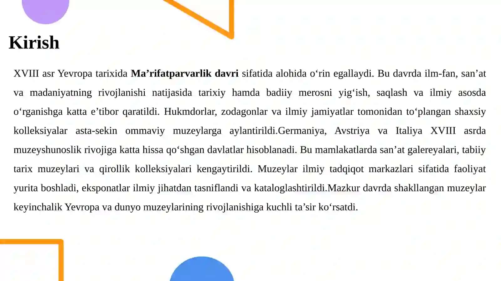 XVIII asrda G‘arbiy Yevropa muzeylari (Germaniya, Avstriya va Italiya) 3
