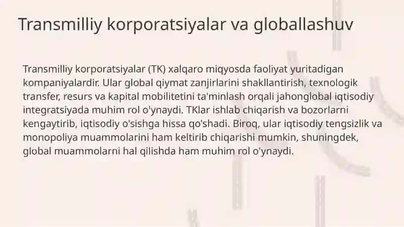 Transmilliy korporatsiyalar va globallashuv 3