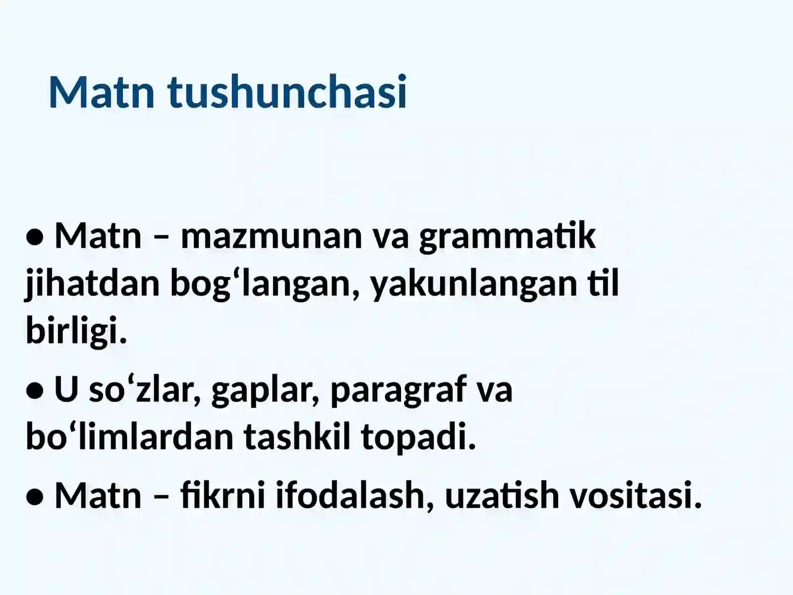 Taʼlim bosqichlarida matn va uning turlarini oʻrgatish 3