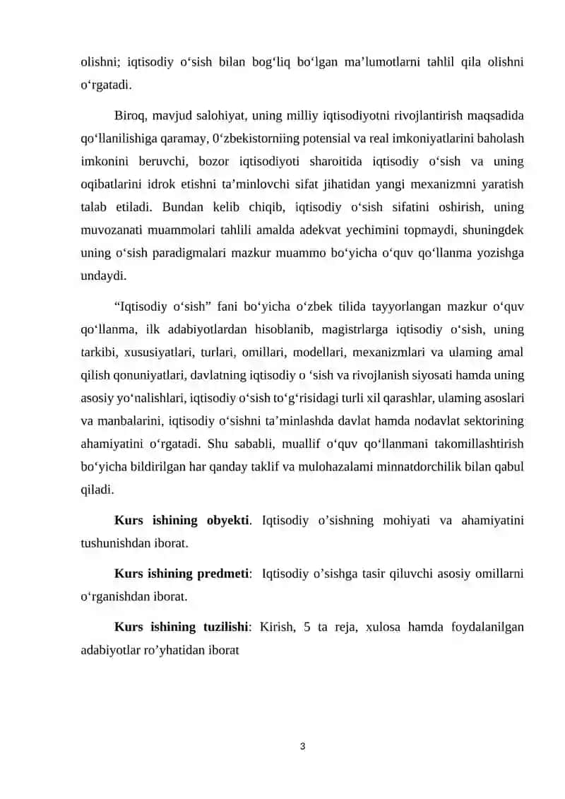 Iqtisoiy o'sish va rivojlanish 3