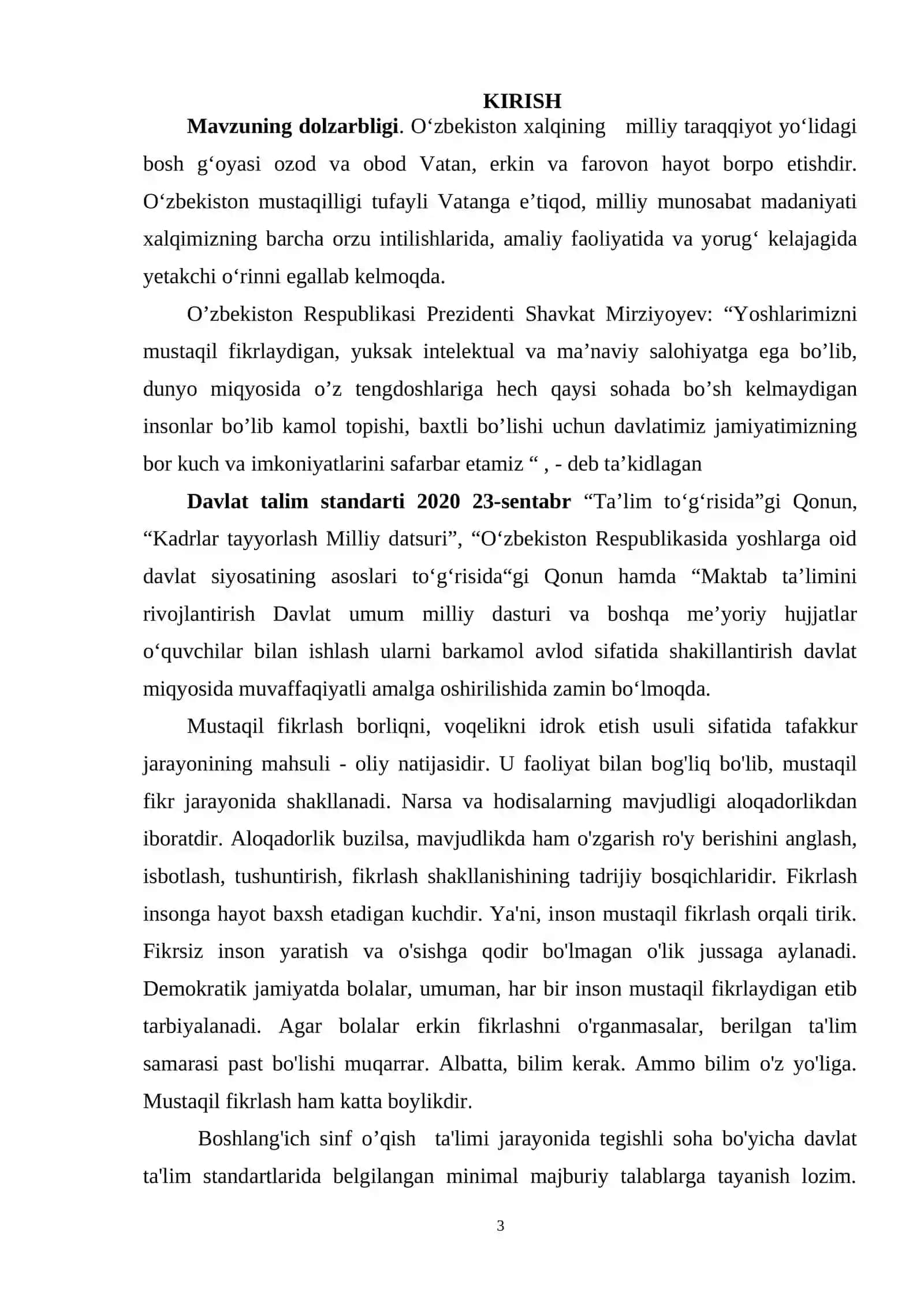 Badiiy asarlar asosida boshlang‘ich sinf o‘quvchilarini mustaqil fikrlashga o‘rgatish metodikasi 3