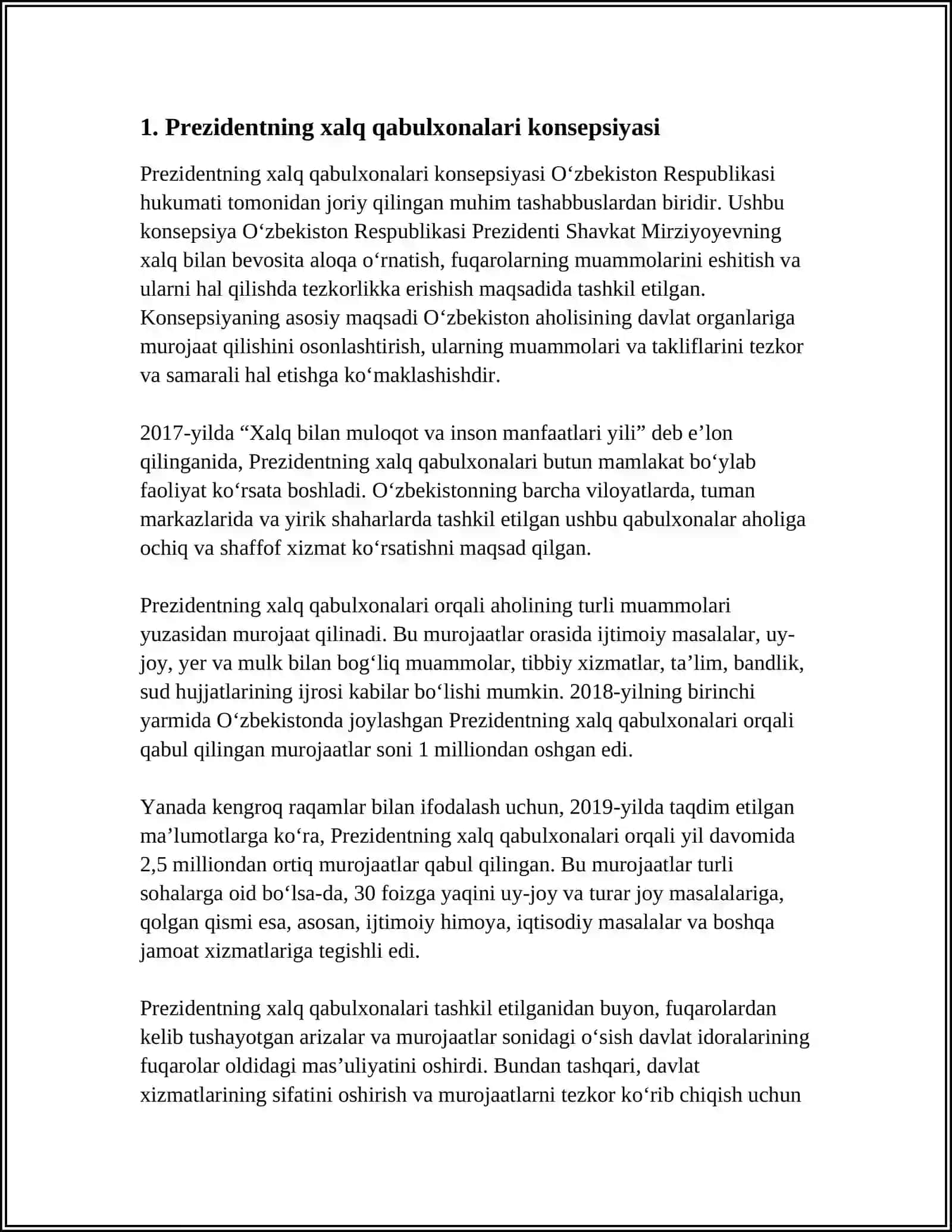 2017 Yildan O'zbekiston Respublikasida Har Bir Tuman va Shaharlarda Prezdentning Halq Qabul Xonalari Ochilishi va Uning Ahamiyati 3