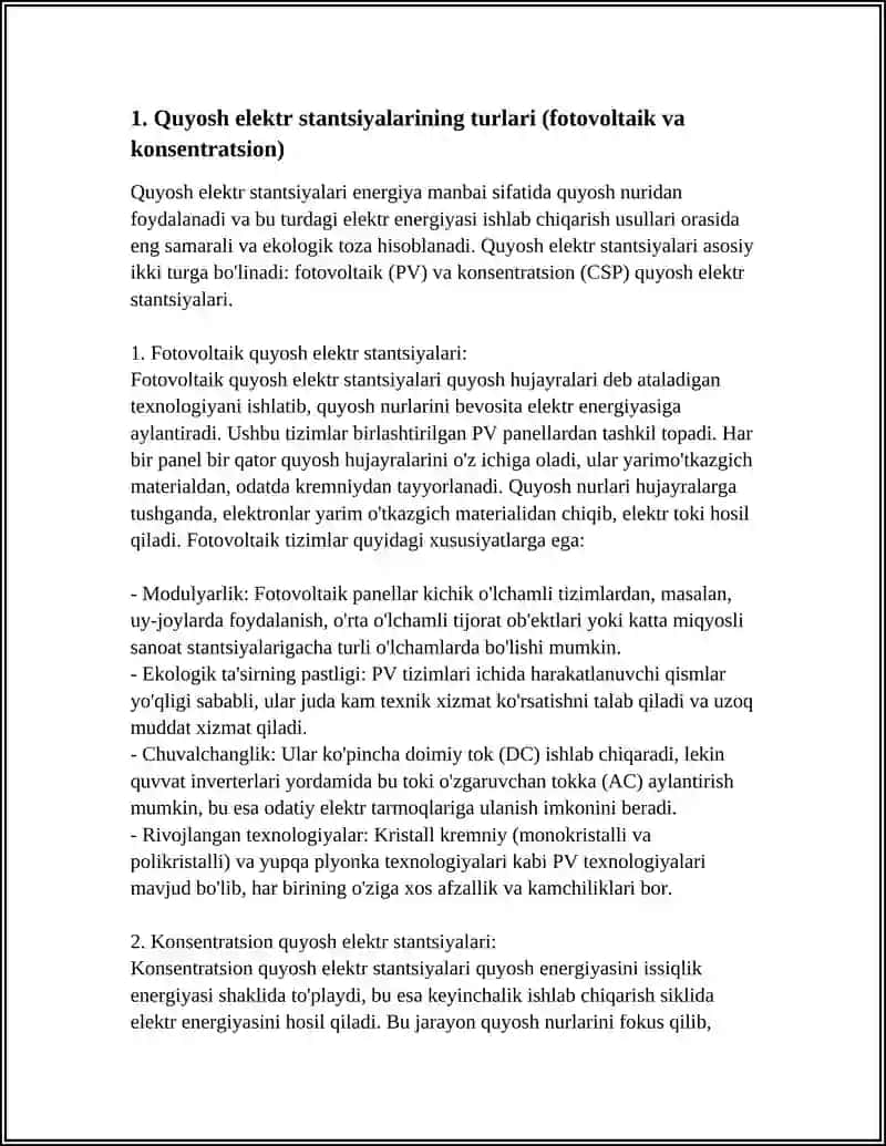 QUYOSH ELEKTR STANSIYALARI 3