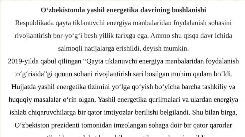 “YASHIL IQTISODIYOT“DA QAYTA TIKLANUVCHI ENERGIYANING JORIY ETILISHI. 3
