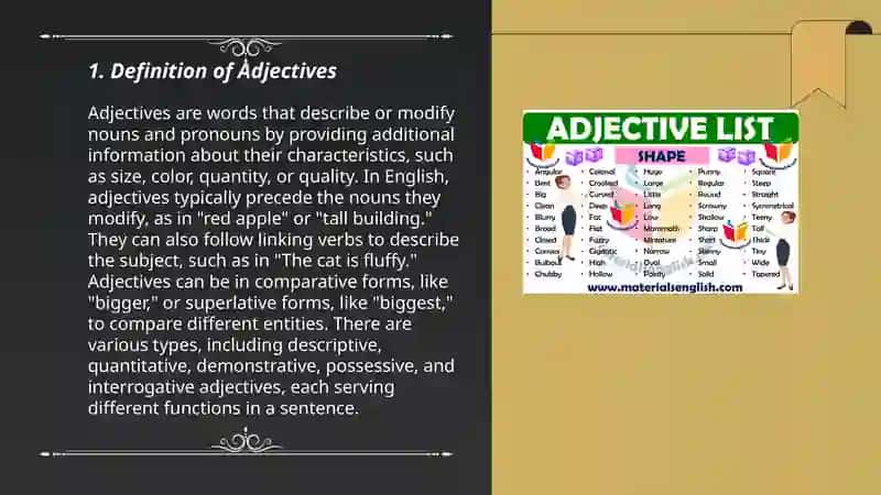 Definition of Adjectives 3