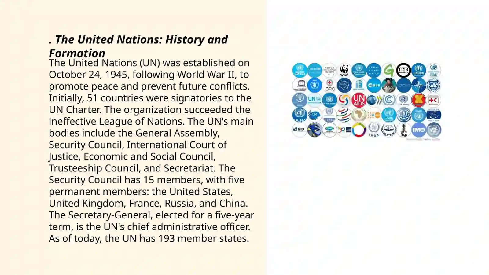International organizations. UN and its role 3