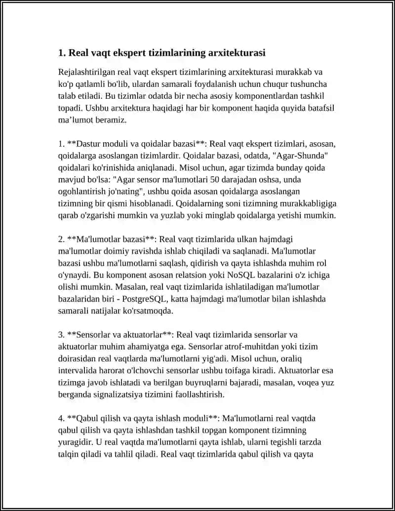 REAL VAQT EKSPERT TIZIMLARI 3
