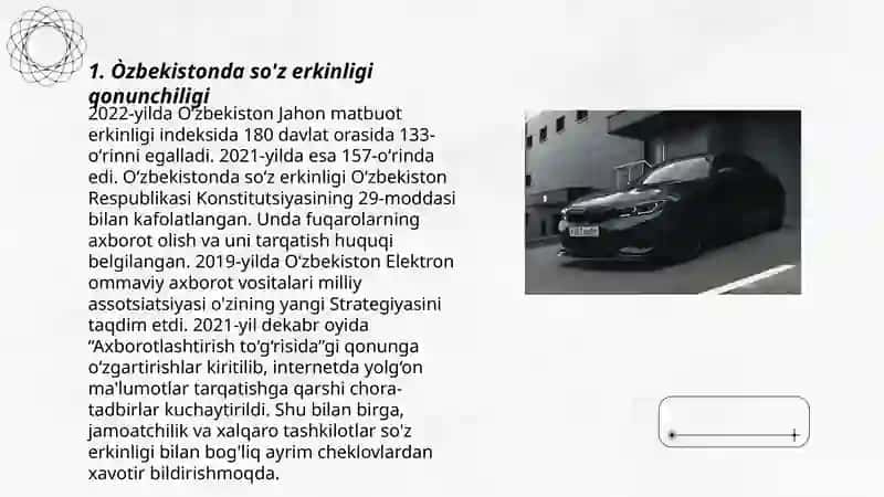 Òzbekistonda axborot sohasini isloh qilish sóz va axborot erkinligining ta'minlanishi 3