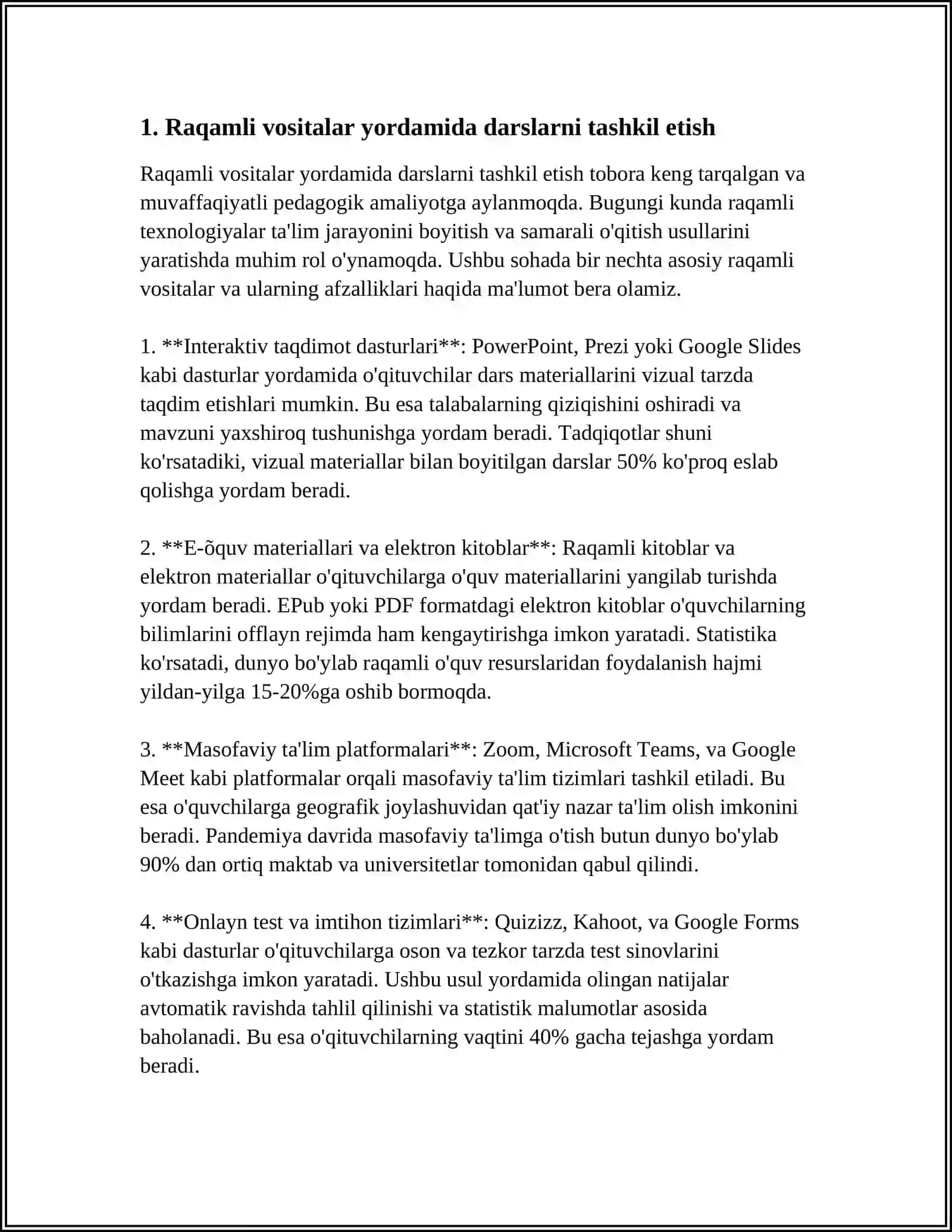 INFORMATIKA DARSLARIDA ZAMONAVIY PEDAGOGIC TEXNOLOGIYALARDAN FOYDALANISH 3