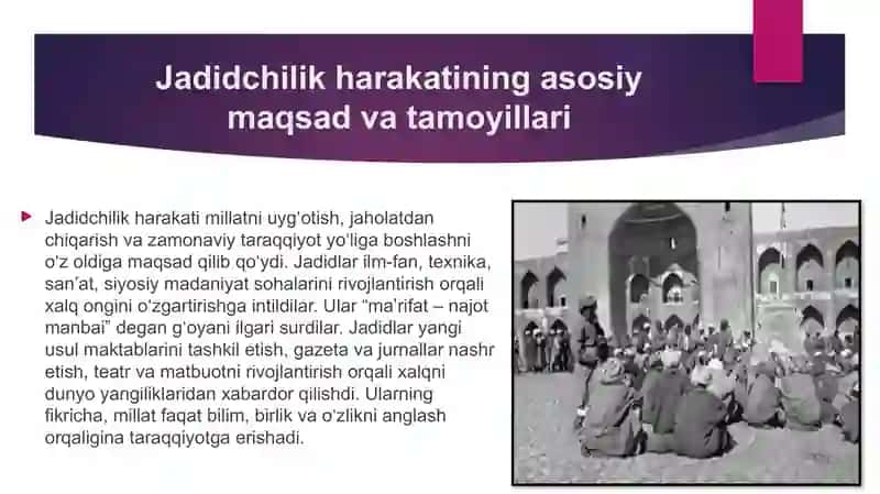 Jadid ma’rifatparvarlarining o‘lka ijtimoiy-ma’naviy hayotida tutgan o‘rni (Munavvar Qori, Fitrat, 3