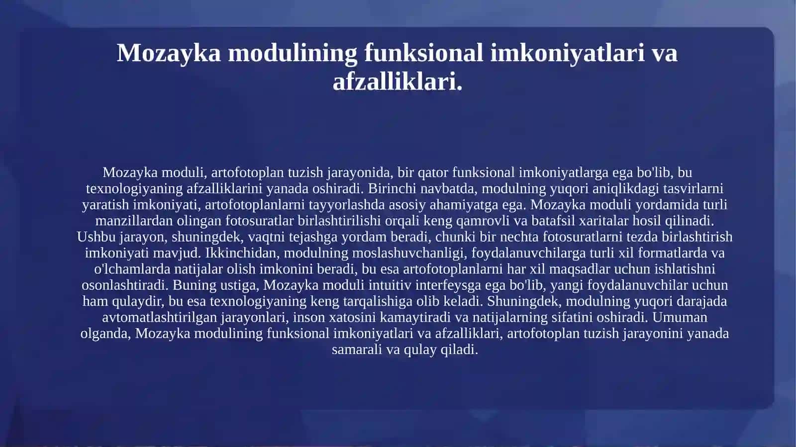 Mozayka  modulida artofotoplan tuzish texnologiya 3